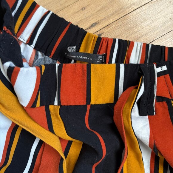 Multi-Colour Cropped Striped Wide Leg Trousers - Picture 7 of 7